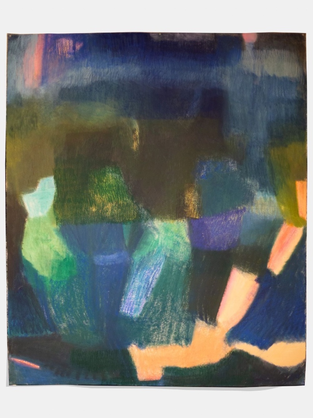 ‘Land 2’ Abstract oil pastel on paper cute